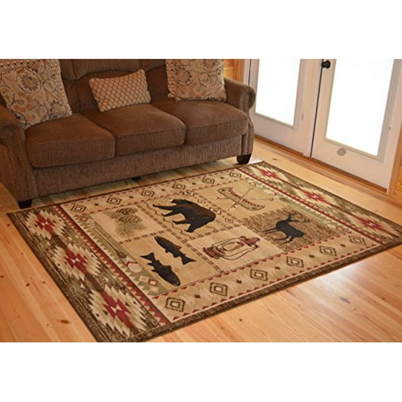Rustic Lodge Brown 2x8 Area Rug, 2`3x7`7