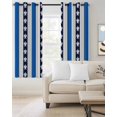 thumbnail image 2 of Coastal Turtle Blackout Curtains, Light Blocking Print Window Curtains, Blue Stripe Navy White Geometric Ocean Thermal Insulated Window Drapes for Living Room Kitchen Cafe 2 Panels, 84"W x 63"L, 2 of 9