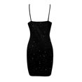 thumbnail image 3 of JIAYUE Women's Trendy Dresses Sparkly V Neck Spaghetti Strap Sleeveless Female Summer Retro Mini Bodycon Elegant Club Party Dress, 3 of 3
