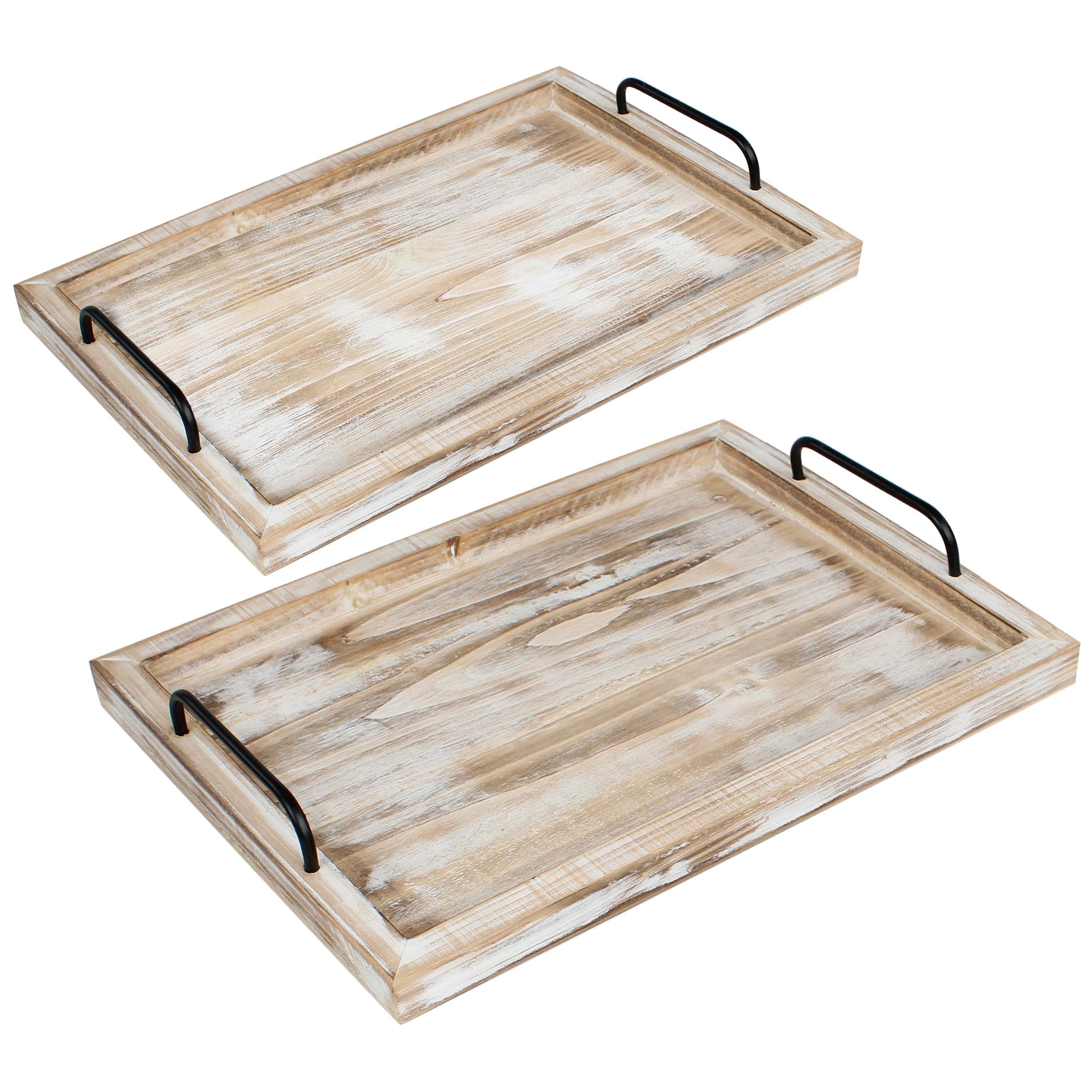 Creekview Home Emporium Wood Serving Tray 2pk Nesting Serving Trays
