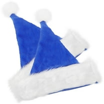 4 pcs  Thickened Classic Christmas Hats Santa Blue Hats New Year Party Head Decorations