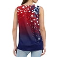 thumbnail image 4 of Women's Patriotic American Flag Tank Top Sleeveless Casual Summer Shirt for Independence Day & Everyday Wear Wine XXL, 4 of 4