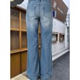 thumbnail image 7 of Women's High Rise Flare Jeans Light Blue Washed Denim Pants with Front Pockets, 7 of 7