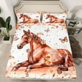thumbnail image 2 of jejeloiu Rustic Farmhouse Horse Twin Sheet Sets,Romantic Rose Flower Bedding For Kids 3 Pieces, 2 of 7