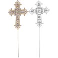 thumbnail image 1 of 2Pcs Cross Cake Decoration Rhinestone Cross Cupcake Toppers Decoration Ornament, 1 of 5