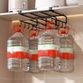 thumbnail image 5 of Clearance Rack under $20 Stainless Kitchen Hanging Organizer Rack With Hooks Paper Towel Rag Hanging Rack Cutting Board Pot Cover Storage She(Black), 5 of 9