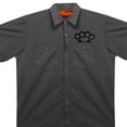 thumbnail image 2 of Hot Leathers GMD6113 Men's Charcoal Grey 'Brass Knuckles' Mechanic's Shop Shirt 2X-Large, 2 of 6