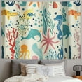 thumbnail image 2 of Orinice Dolphin Octopus Sea Life Tapestry Wall Hanging Unique Style Graphic Tapestries for Home Wall Decor 50x40inch, 2 of 6
