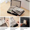 thumbnail image 3 of Women and Girls Jewelry Box Storage Box, Double Layer Large Men's Jewelry Storage Box, PU Leather Jewelry Display Stand with Removable Tray, 3 of 3