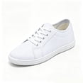 thumbnail image 6 of Pandaie Women's Men's Retro Fashion Sneakers Casual Walking Running Canvas Shoes Non Slip Workout Lace up Tennis Flats White,7, 6 of 7