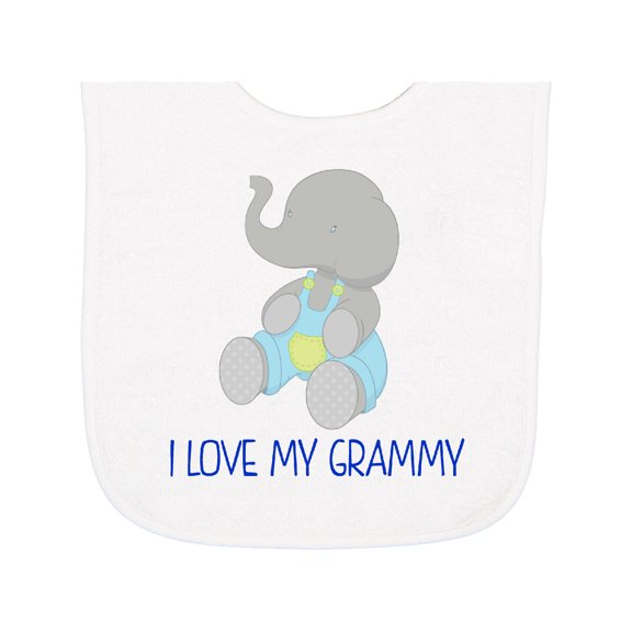 Inktastic I Love My Grammy Elephant Baby Terry Cloth Bib