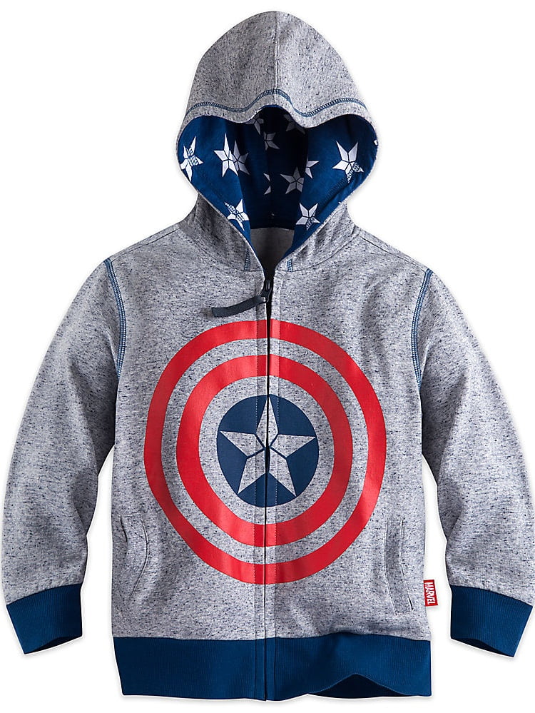 Captain America Avengers Pullover Hoods Marvel Mens Multicoloured 
