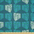 thumbnail image 2 of Ambesonne Abstract Fabric by the Yard Microfiber, Graphic Triangular Layout, 1 Yard, Turquoise Blue, 2 of 2