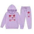 thumbnail image 4 of Tracksuit Athletic Sweatsuits Sets 2 Piece Long Sleeve Printed Pullover Hoodie Leggings Pants Warm Fall Winter Clothes Girls Matching Sets 3-4 Years Boys Girls Fashion, 4 of 7