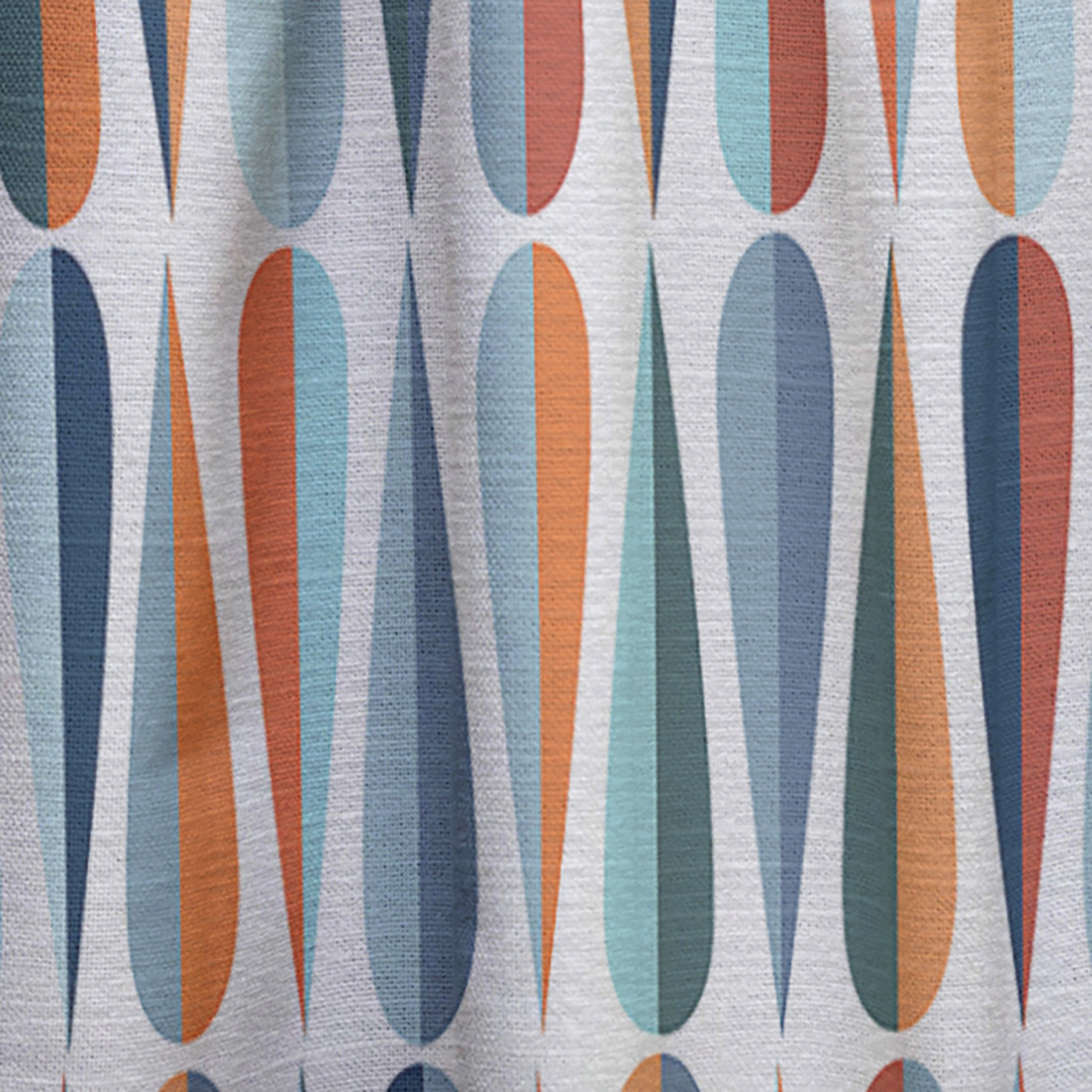 Designart 'Abstract Retro Drops V' Mid-Century Modern Curtain Panel
