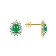 thumbnail image 3 of RYLOS Women's 14K Yellow Gold Birthstone Set: Ring, Earring & Pendant Necklace. Gemstone & Diamonds, 6X4MM Emerald May Birthstone. Perfectly Matching Gold Jewelry, Size 7, 3 of 8