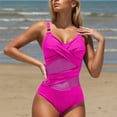 thumbnail image 3 of Dvprdro Swimsuits for Women 2025 Ruched Tummy Control One Piece Swimsuits Hot Pink Sizes L, 3 of 5