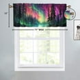 thumbnail image 4 of Forest Tree Kitchen Window Curtain Valance Fantasy Galaxy Starry Sky Abstract Aurora Window Treatment Valance Curtains for Bathroom 54 by 18 in, 1 Panel, 4 of 6
