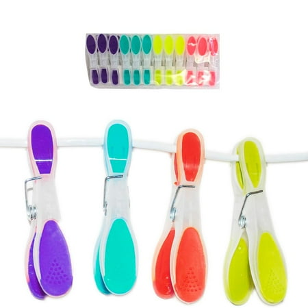 12 Pack Plastic Soft Touch Clothes Pins Pegs Laundry Rubber Tip 12 Pack Plastic Soft Touch Clothes Pins Pegs Laundry Rubber Tip Clothespins Hang