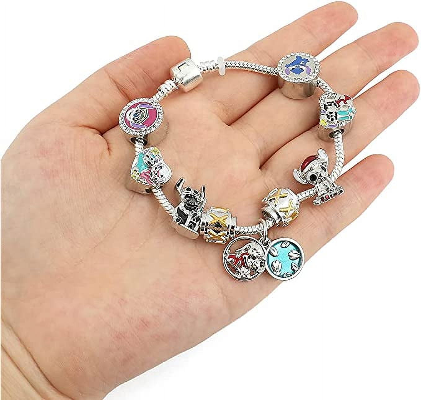 Anime Stitch Charm Bracelet Jewelry - Ohana Means Family Anime Cartoon Charm Bracelet Gifts for Women Girl, Adult Unisex, Size: Medium, Blue