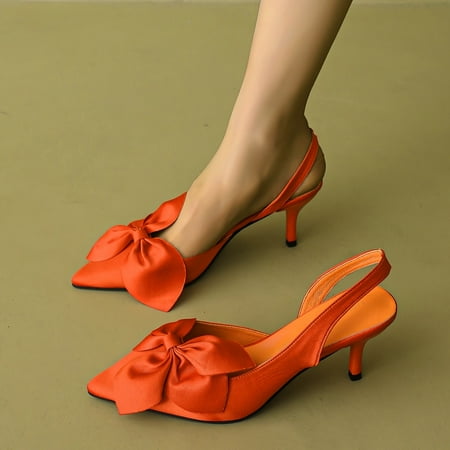 

Women s Bowknot Ankle Strap Sandals - Pointed Toe Lightweight High Heel Dress Party Shoes