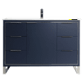 thumbnail image 2 of Fine Fixtures Opulence Collection 48 in. W x 20 in. D x 33 in. H Bathroom Vanity in Navy Blue with White Ceramic Sink - Chrome hardware, 2 of 8