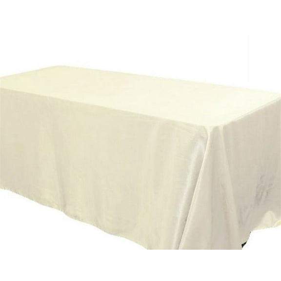 6 pack 90x156" Rectangular Satin Tablecloth Wedding Party Catering", (Color: Ivory)