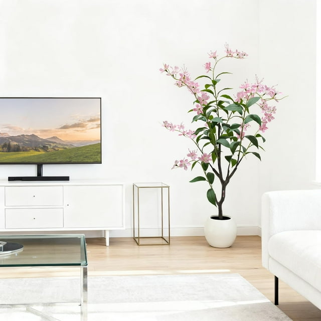 BeesClover Realistic Artificial Jasmine Tree, Maintenance-Free Fake Plant with Adjustable Branches – Ideal for Home, Office, or Events