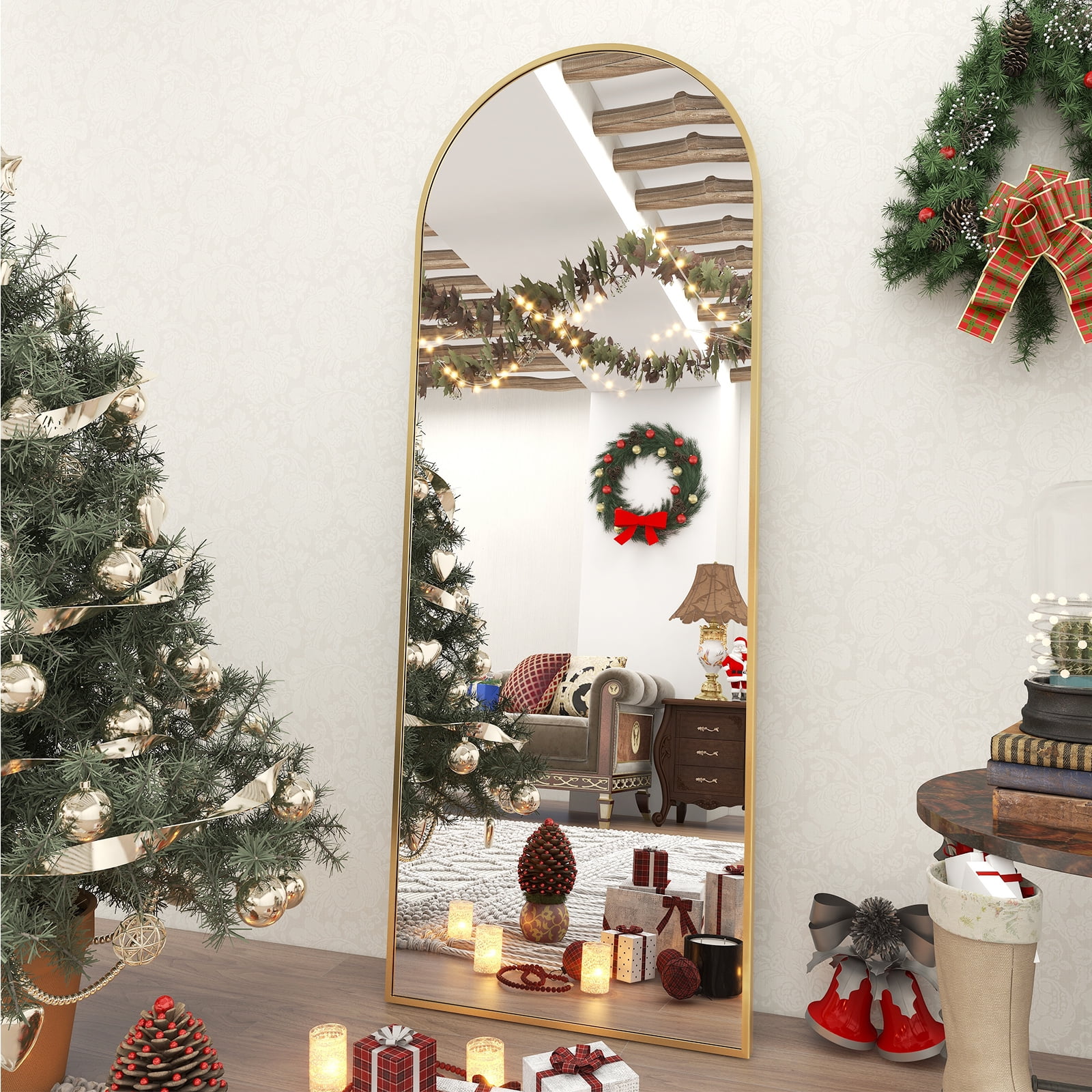 Buy BEAUTYPEAK 64x21 Full Length Mirror Arched Standing Floor Mirror