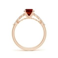 thumbnail image 2 of ANGARA Oval Lab Grown 1.25 Ct Ruby Engagement Ring with Marquise Diamonds for Women in 14K Rose Gold (Size-8x6mm) | July Birthstone, Anniversary, Jewelry Gift for Women | Lab-Grown Ruby Ring, 2 of 7