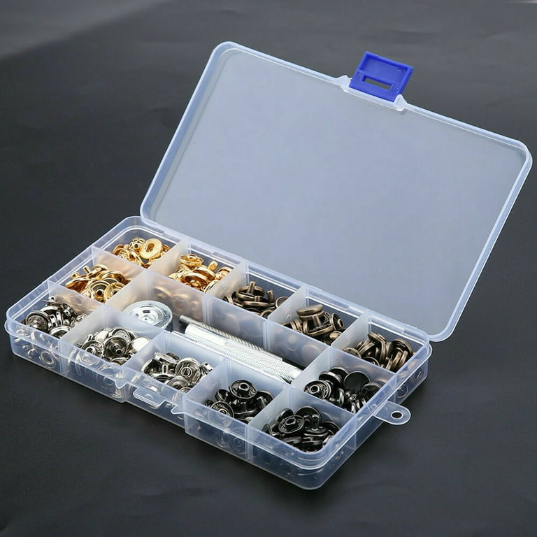 120Sets Leather Snaps and Fasteners Kit, 12.5Mm Silver Snap