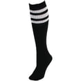 thumbnail image 1 of CTM® Striped Top Ribbed Tube Socks (4 Pair Pack), 1 of 2