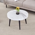 thumbnail image 2 of Round Coffee Table Small with Storage Side Modern White Marble Metal Leg for Living Room Apartment Bedroom, 2 of 8