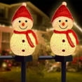 thumbnail image 5 of Solar Powered Snowman Outdoor Garden Light, 1PC Yard Stake Lamp, Christmas Decorations, Warm White IP44 Waterproof, Courtyard Pathway Decor, Solar Ground Insertion Light, 5 of 7