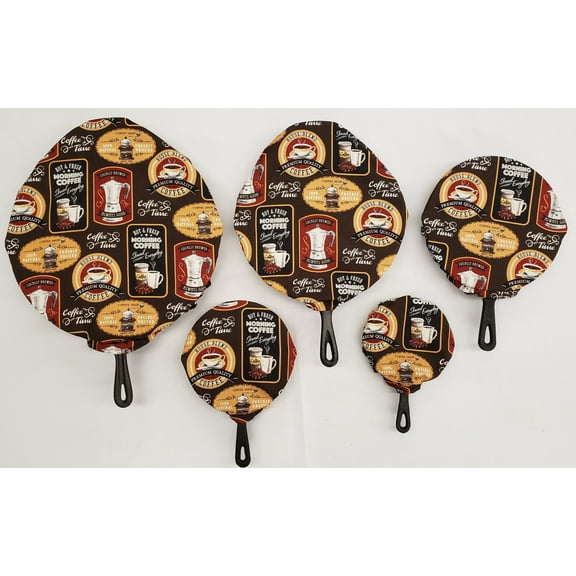 Morning Coffee Cast Iron Pan Covers (Set of 5) by Penny's Needful Things