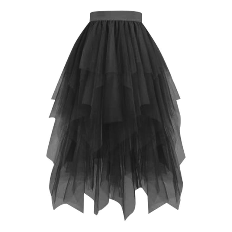Hessimy Victorian Steampunk Bustle Skirt 6 Layered Tie-on Belt