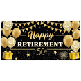 thumbnail image 3 of Golden Balloons Happy Retirement Banner Glitter Fireworks Black Background Celebration Decor for Retirement Party Indoor Event Decoration, 3 of 6