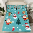 thumbnail image 2 of Castle Fairy Cute Snowman Santa Claus Full Size Sheets 4-Piece,Merry Christmas Breathable Bed Sheets,Happy New Year Lightweight Sheet Sets,Ultra Soft Home Decor, 2 of 7