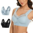 thumbnail image 4 of VISALY bra packs Wireless Bra for Big Busted Women, Mixed Color 2 Pcs Vest Bra Posture Correcting Bra Wireless Comfort Bra Breathable, Strapless Bras for Women Large Bust Yoga Bra Tops, G,4XL, 4 of 8