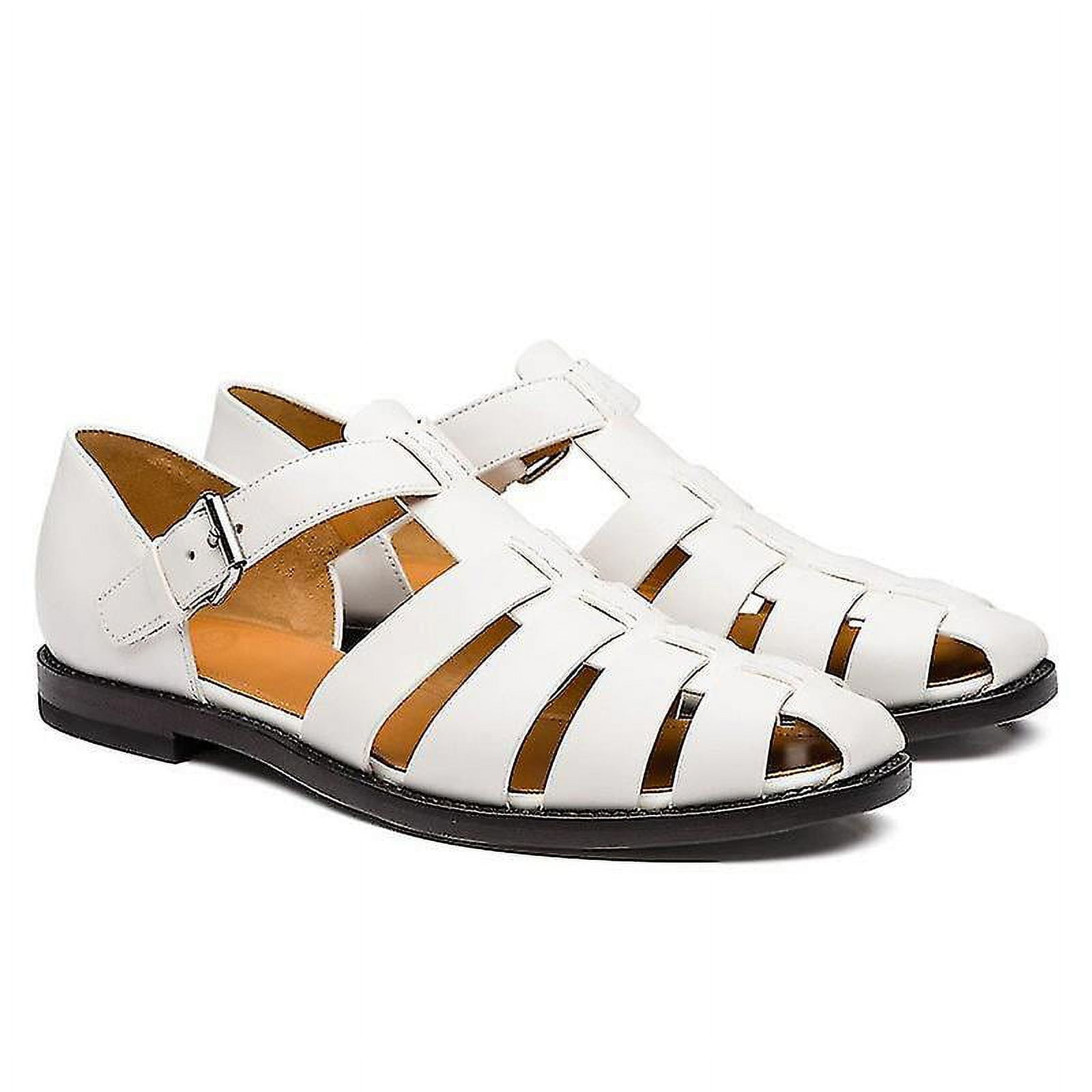 G Need 41 white Handcrafted Leather Men s Closed Toe Sport Sandals Stay Comfortable and Protected