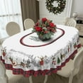 thumbnail image 3 of Christmas Tablecloth Waterproof Fabric Xmas Table Cloth for New Year''s Day and Christmas Home Decoration - 60" X 84" Oval, 3 of 6