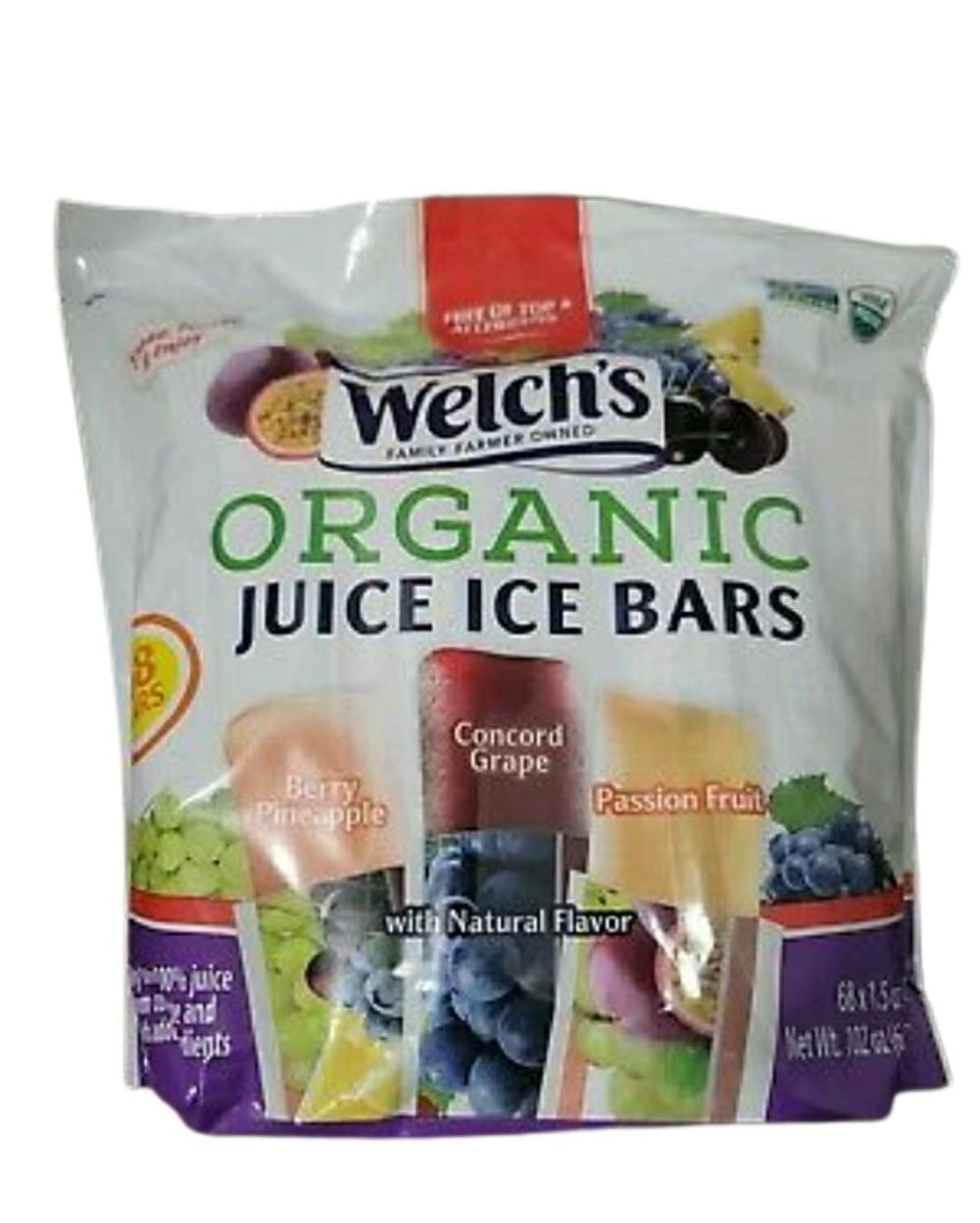 Welchs Frozen Fruit Bars Grape Passion Fruit Pineapple Juice Ice Bars