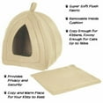 thumbnail image 3 of Petmaker 80-PET6002 Cat Pet Bed Igloo Soft Indoor Enclosed Covered Tent & House - Tan, 3 of 5