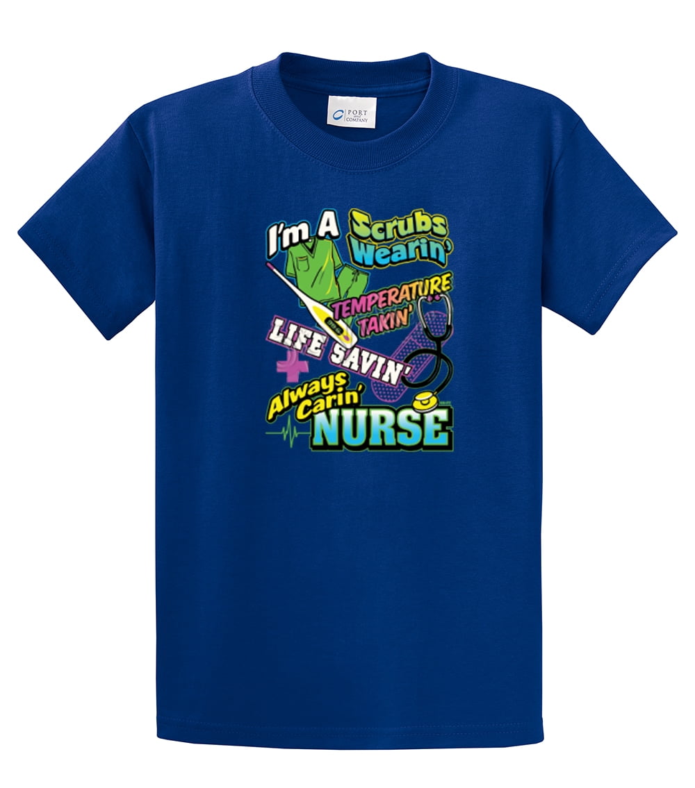 Nurse Short Sleeve T-shirt I'm A Scrubs Wearin' CNA Assistant Plus Funny Tee - Picture 85 of 104