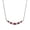 Red/Silver, variant on Jewelry Platinum Over Sterling Silver Created Emerald and 1/5th Carat Total Weight Lab Grown Diamond Curved Bar Necklace, 18 Inch Cable Chain + 2 Inch Extender (H-I Color, I1 Clarity)