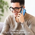 thumbnail image 7 of Phone Case for iPhone 13, 3 In 1 Cover with Ring Holder Kickstand Hybrid Shockproof Military Grade Protective Hard PC Soft Silicone Case for iPhone 13 for Women Men, Black/Blue, 7 of 7