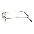 thumbnail image 3 of Mens Spring Hinge Narrow Rectangular Rimless Classy Metal Rim Sunglasses Silver - Clear, 3 of 4