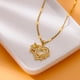 thumbnail image 4 of Zircon Flower Heart Initials Necklaces For Women Stainless Steel Heart Lover Gold Color Letter Chain Collar Necklace Jewelry, 4 of 5