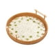 thumbnail image 5 of Bandeja tejida decorativa para almacenamiento, redonda, moderna y elegante, para picnic, pasteles y aperitivos. Grande Verde Blanco, 5 of 9