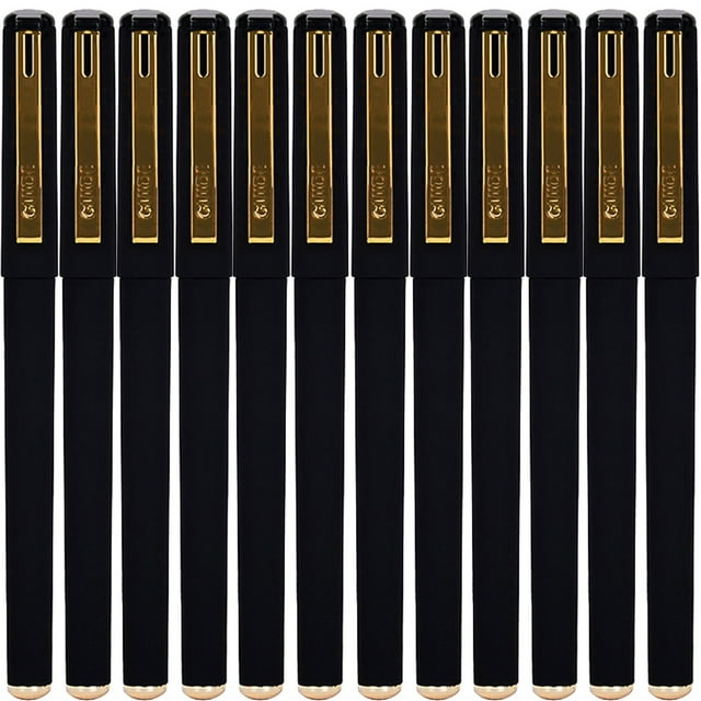 MOQIN Ballpoint Pens, 12 Pack, Black Ink, Fine Point Pen, Ballpoint Pens Ballpoint, Fine Tip Pens for Note Taking, Pens Aesthetic, Extra Fine Point (0.7mm)